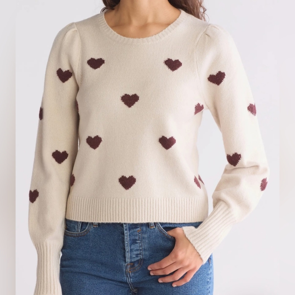 Splenid Heart Sweater Super Soft Size Women's XL
